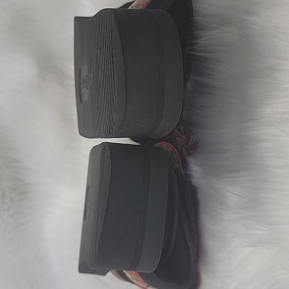 LANVIN SUICOKE Rainbow Embroidered Fringe Boho Platform Adjust Strap Sandals 7 - Picture 8 of 13